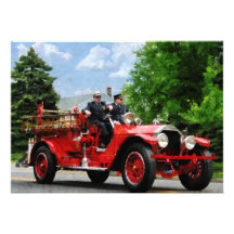 Old Fashioned Fire Truck Personalized Invite