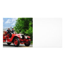 Old Fashioned Fire Truck Custom Photo Card