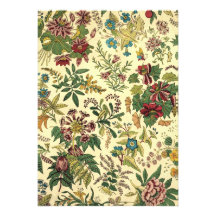 Old Fashioned Floral Abundance Personalized Invite