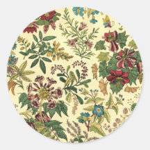 Old Fashioned Floral Abundance Round Stickers