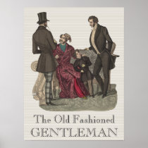 Old Fashioned Gentlemen Biedermeier Period Poster