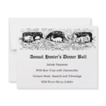 Old Fashioned Hunter's Ball Game Dinner Menu Personalized Announcement
