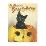 Old Fashioned Merry Halloween Cat Post Card