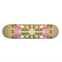 Old Fashioned Roses Golden Accents Custom Skate Board