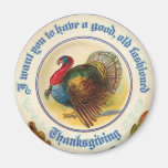 Old Fashioned Thanksgiving Round Magnet