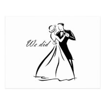 Old Fashioned Wedding Couple dancing Postcards