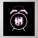 Old Fashioned X-Ray Clock Black Pink posters