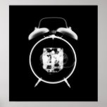 Old Fashioned X-Ray Clock Black White posters