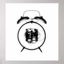 Old Fashioned X-Ray Clock Black White