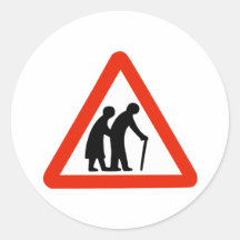 old folks round stickers
