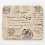 Old French Document Collage Mousepad