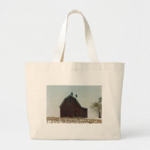Old Gambrel Roof Barn on a Snowy Day Bag
