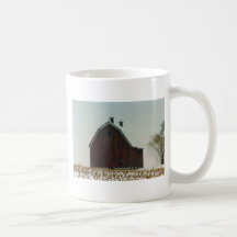 Old Gambrel Roof Barn on a Snowy Day Coffee Mug