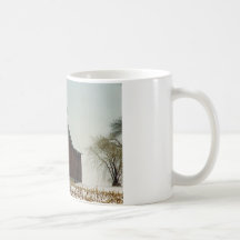 Old Gambrel Roof Barn on a Snowy Day Mug