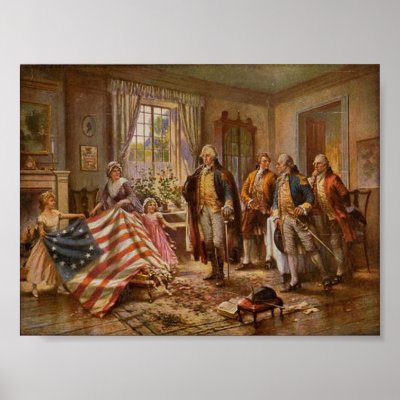Old Glory Flag Vintage Poster by funny_tshirt