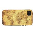 Old Gold World Map iPhone 4 Case
