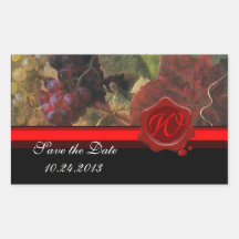 OLD GRAPE VINEYARD WINE TASTING PARTY,RED WAX SEAL RECTANGULAR STICKERS