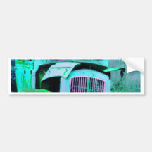 Old green van bumper sticker