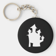 Old House, in White. Keychain