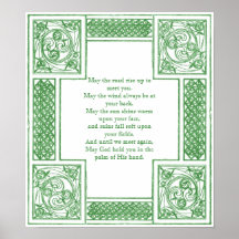 Old Irish Blessing in Celtic Knots Poster