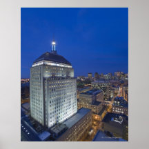 Old John Hancock Building with Boston in the Poster