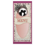 Old Lace Mauve Wedding Menu rack cards