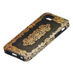Old Leather Black & Gold Book Cover Case For The iPhone 5