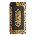 Old Leather Black & Gold Book Cover iPhone 4 Cover