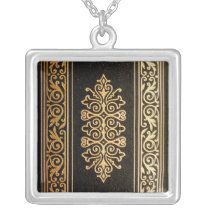 Old Leather Book Cover Pendant