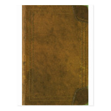 old leather book cover post cards