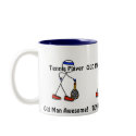 Old Man Awesome! Tennis Player mugs
