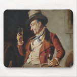 Old Man Drinking Beer Painting mousepads