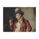 Old Man Drinking Beer Painting postcards