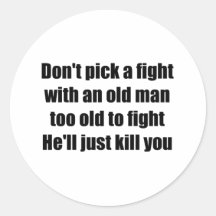 Old Man Round Stickers