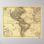 Old Map of Western Hemisphere. French 1780 posters