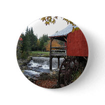Old New England Mill, in the fall Pinback Buttons