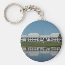 Old Parliament House Of Canberra Across The Lake Key Chains