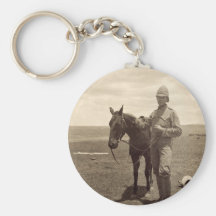 Old Photo of a British Soldier Key Chains