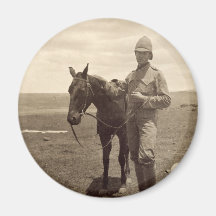Old Photo of a British Soldier Refrigerator Magnets