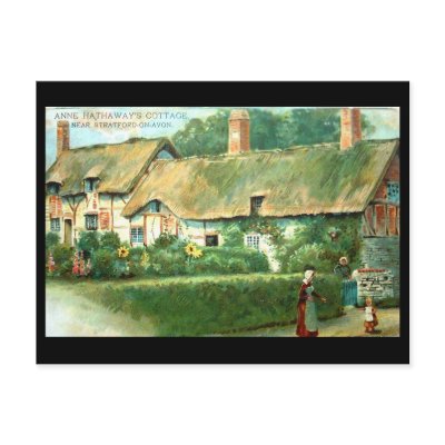 Old Postcard, Anne Hathaway's Cottage, Shottery by gregoryolney2