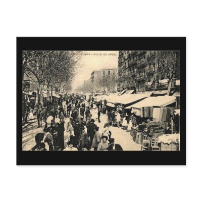 Old Postcard, Barcelona, Calle de Urgel by gregoryolney2