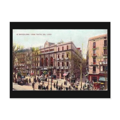 Old Postcard, Barcelona, Gran Teatro del Liceo by gregoryolney2