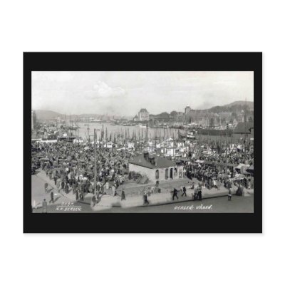 Old Postcard, Bergen, Norway by gregoryolney2