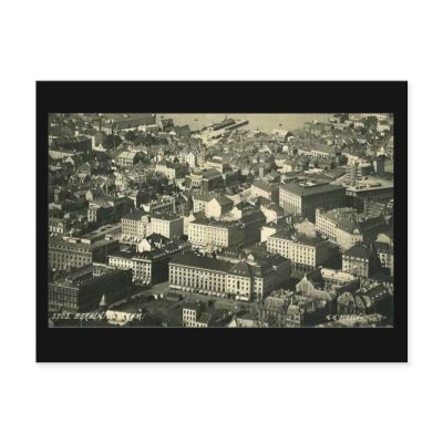 Old Postcard, Bergen, Norway, in 1937 by gregoryolney2