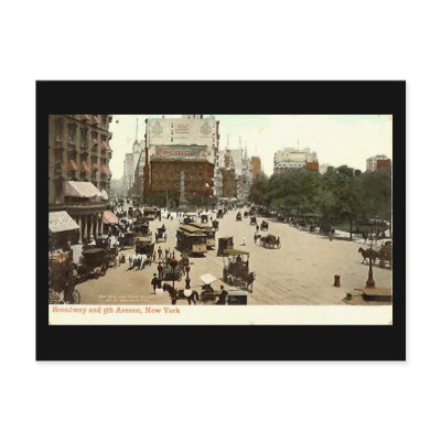 Old Postcard, Broadway & 5th Ave, New York City by gregoryolney2