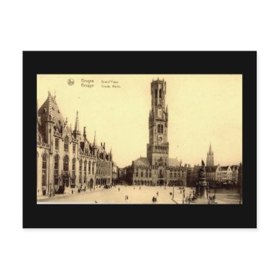 Old Postcard, Bruges by gregoryolney2