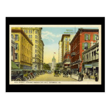 Old Postcard, Bull St, Savannah, Georgia