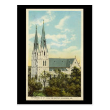 Old Postcard, Cathedral, Savannah, Georgia