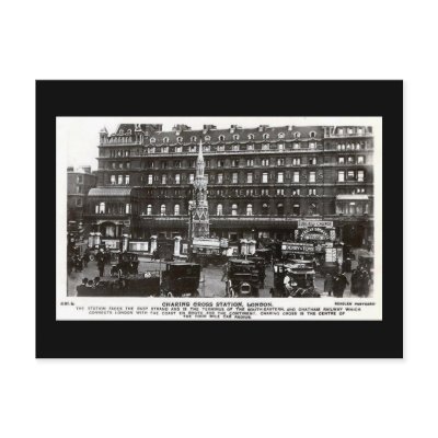 Old Postcard, Charing Cross Station, London by gregoryolney2