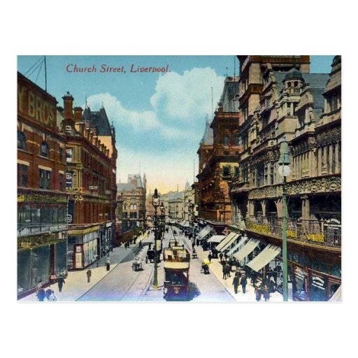 Old Postcard Church Street, Liverpool Zazzle